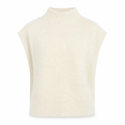 Molly Bracken Womens Ivory Sleeveless Mock Neck Pullover Jumper XS