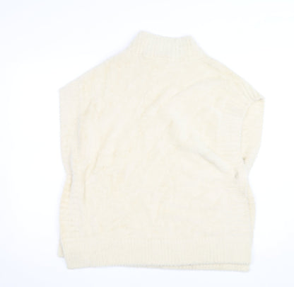 Molly Bracken Womens Ivory Sleeveless Mock Neck Pullover Jumper XS