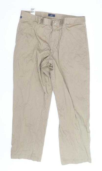 Dockers Men's Beige Chino Trousers W38 L32 Cotton Stretch Regular Fit