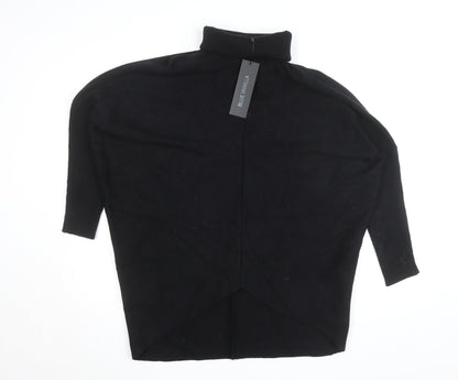 Blue Vanilla Women's Black Roll Neck Relaxed Fit Knit Jumper One Size