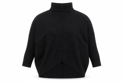 Blue Vanilla Women's Black Roll Neck Relaxed Fit Knit Jumper One Size