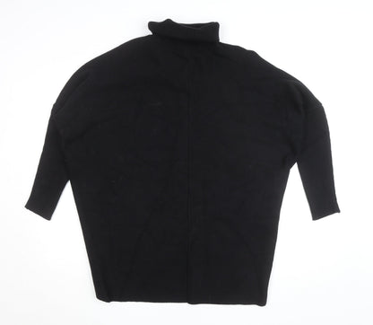 Blue Vanilla Women's Black Roll Neck Relaxed Fit Knit Jumper One Size
