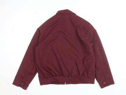 Zara Women Burgundy Single-Breasted Suit Jacket S