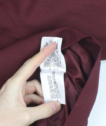 Zara Women Burgundy Single-Breasted Suit Jacket S