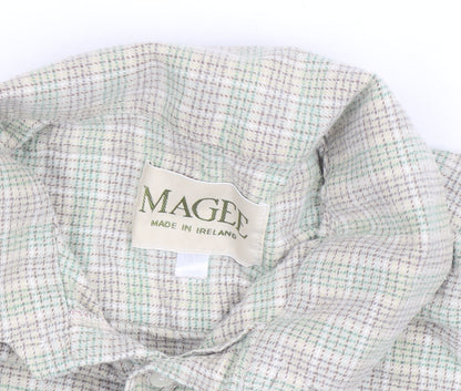 Magee Men’s Beige Check Cotton Long Sleeve Casual Shirt Size 40