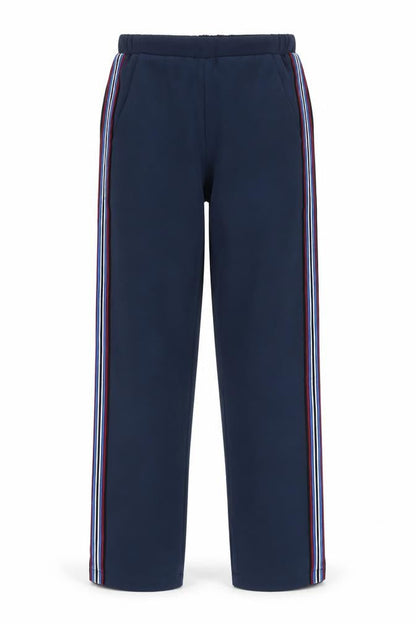 Six Ames Women's Blue Track Pants Size 10 Elastic Waist Side Stripe