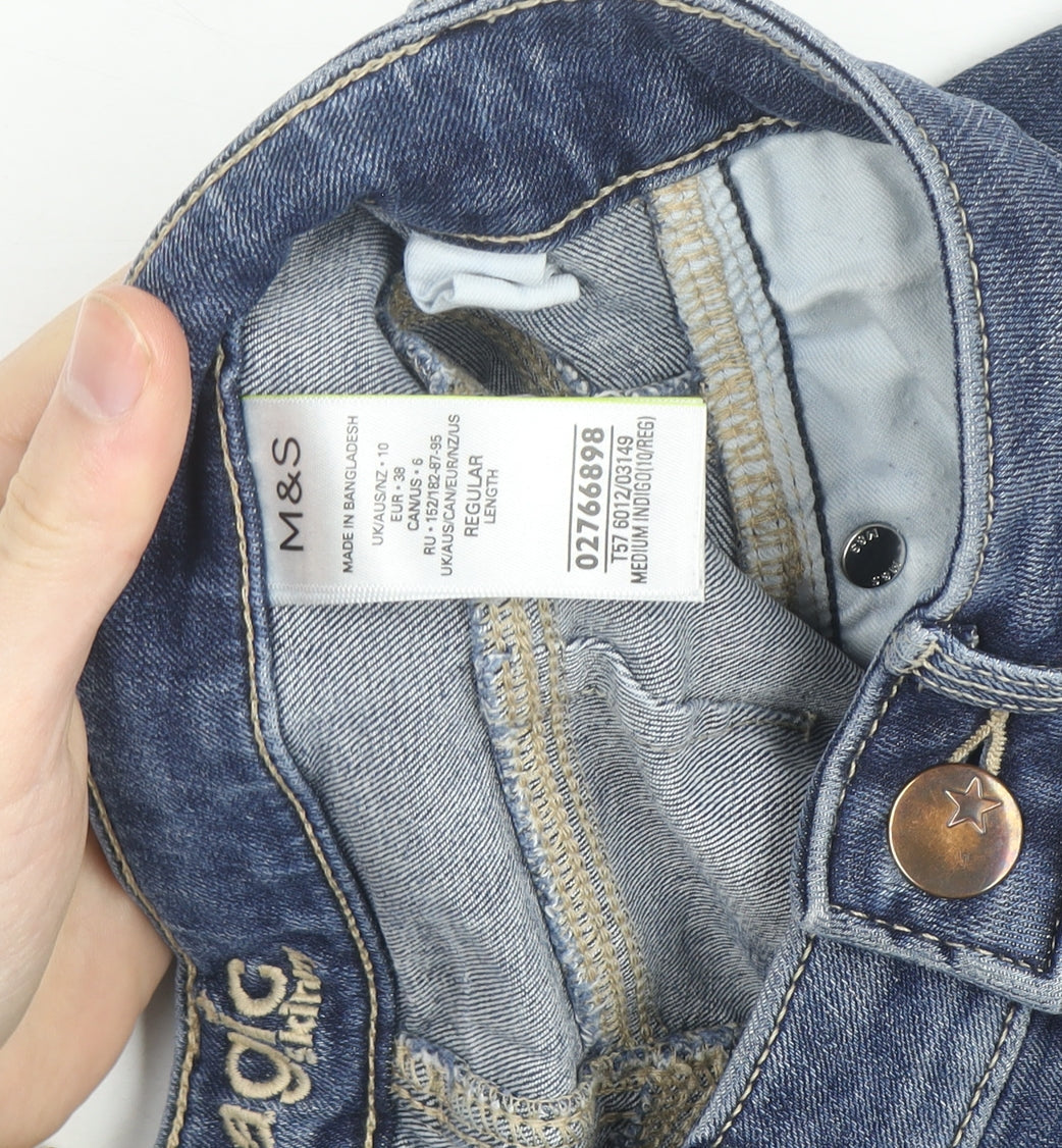 Marks and Spencer Women's Blue Skinny Magic Jeans Size 12 Regular