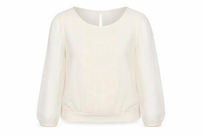 Oasis Women's Ivory Chiffon Pleated Blouse Size 14