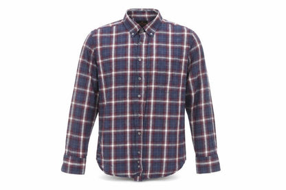 Simon Carter Men's Blue Checked Cotton Button-Down Shirt L