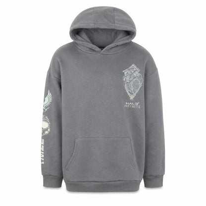 Primark Halo Infinite Boys Grey Pullover Hoodie M 12-13 Years Graphic Print Primark