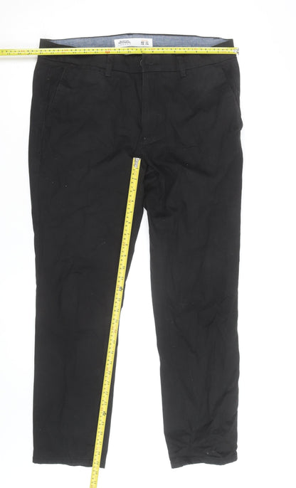 Burton Menswear London Black Slim Fit Chino Trousers Womens Size 20
