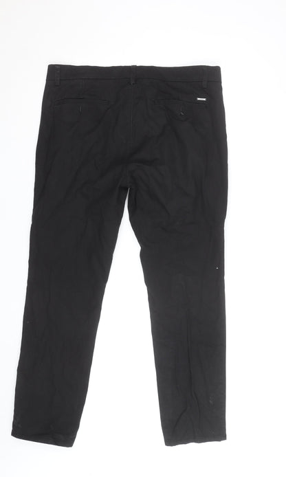 Burton Menswear London Black Slim Fit Chino Trousers Womens Size 20