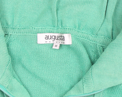 Augusta Women Green Full Zip High Neck Cotton Knit Jumper M