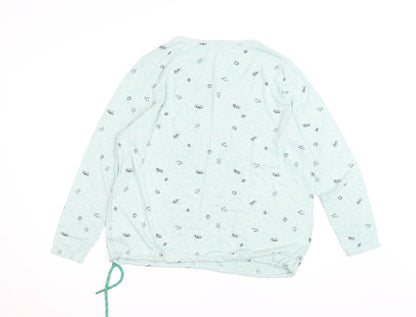 Cecil Womens Green Scoop Neck Long Sleeve Graphic Pullover Jumper Size L