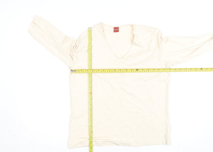 Olsen Women's Ivory V-Neck 3/4 Sleeve Jersey T-Shirt Size 16