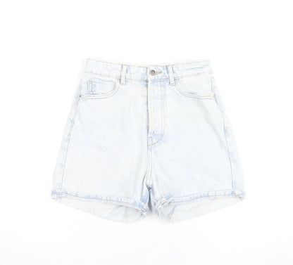 Zara Women Blue Denim High Waisted Mom Shorts Size 6