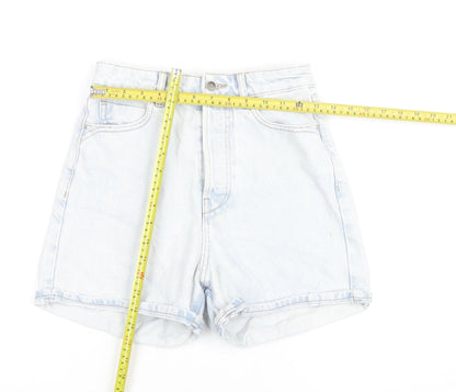 Zara Women Blue Denim High Waisted Mom Shorts Size 6