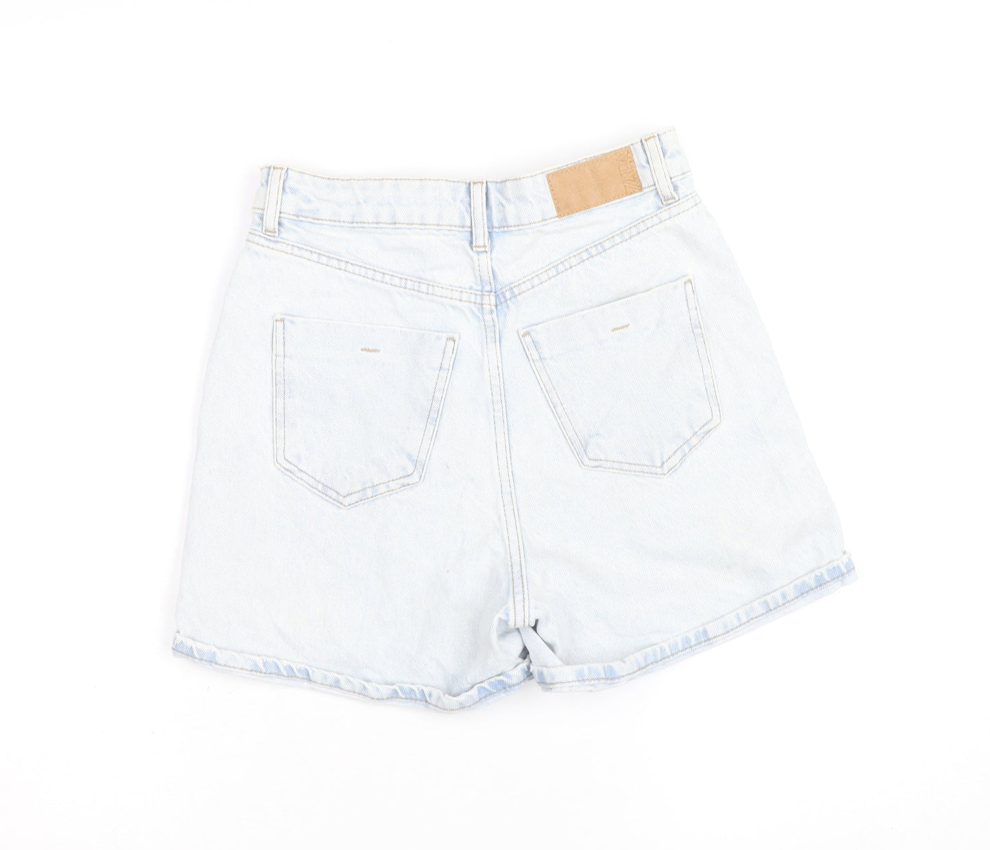 Zara Women Blue Denim High Waisted Mom Shorts Size 6