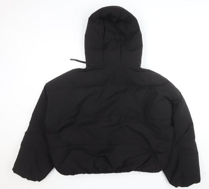 Primark Womens Black L Hooded Puffer Jacket Winter Coat