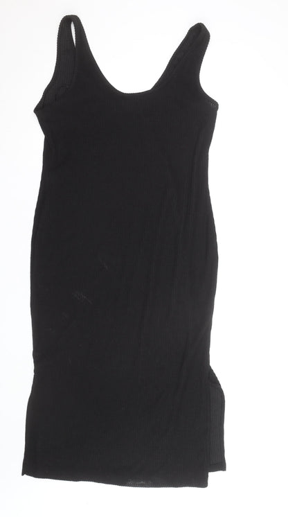 Dunnes Women’s Black Midi Sleeveless Stretch Knit Slip Dress Size L