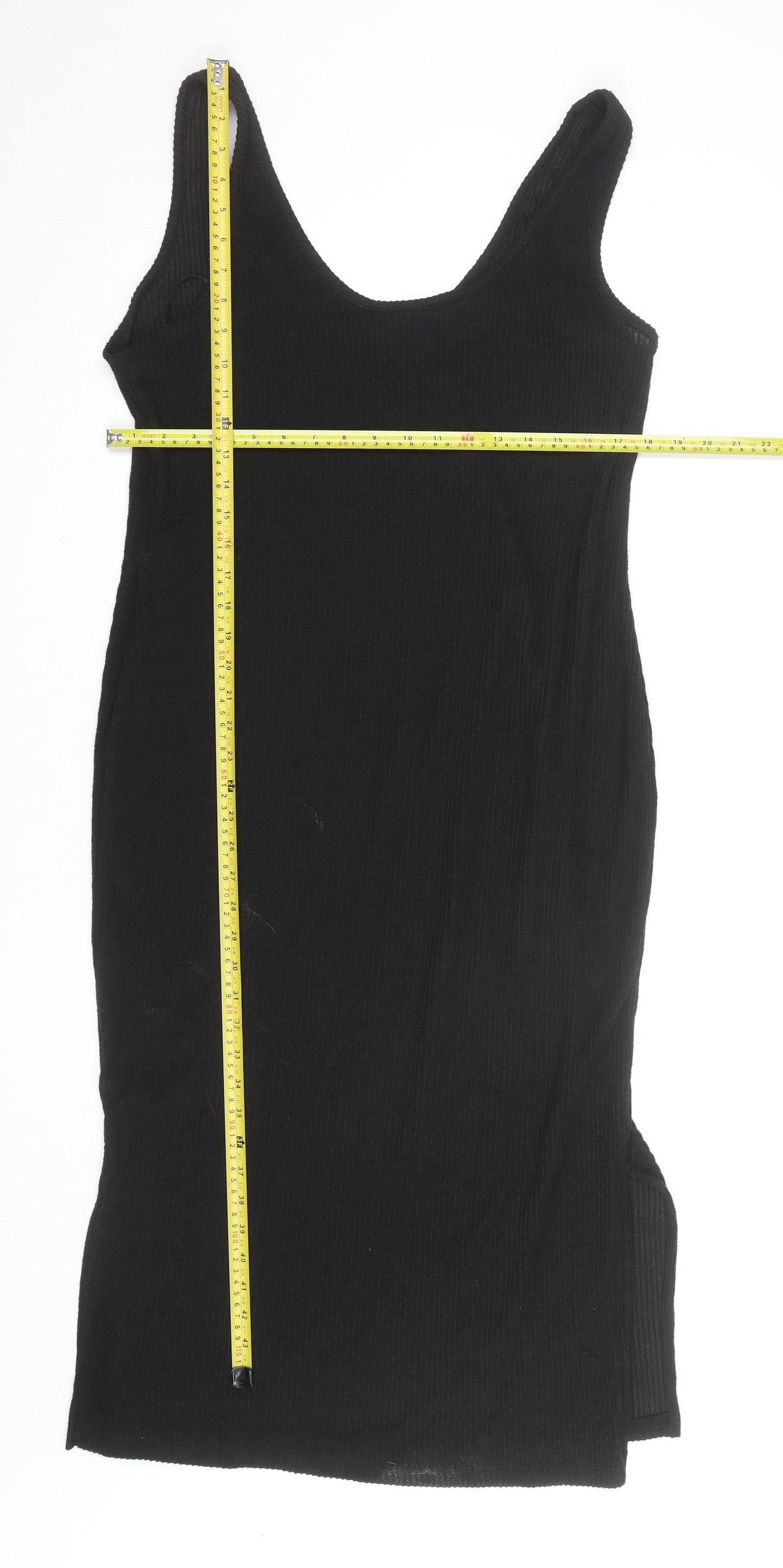 Dunnes Women’s Black Midi Sleeveless Stretch Knit Slip Dress Size L