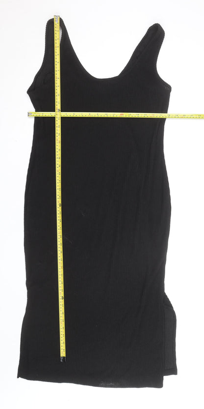 Dunnes Women’s Black Midi Sleeveless Stretch Knit Slip Dress Size L