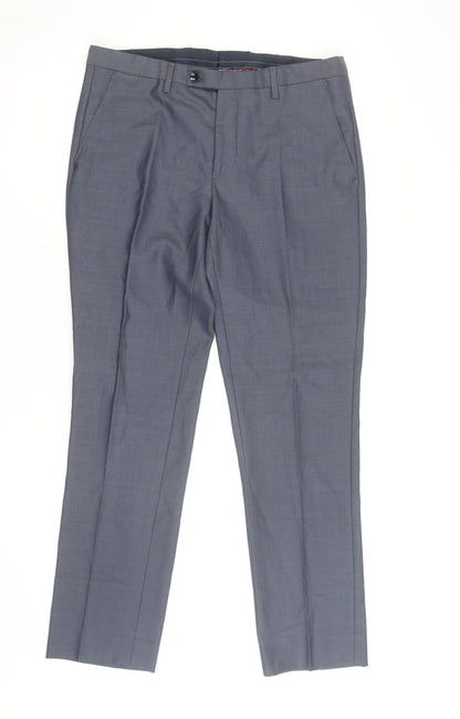 Benetti Men's Grey 32R Dress Pants Classic Fit Trousers