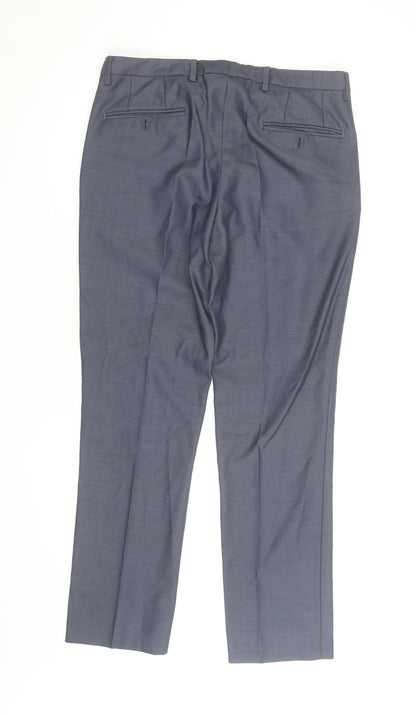 Benetti Men's Grey 32R Dress Pants Classic Fit Trousers