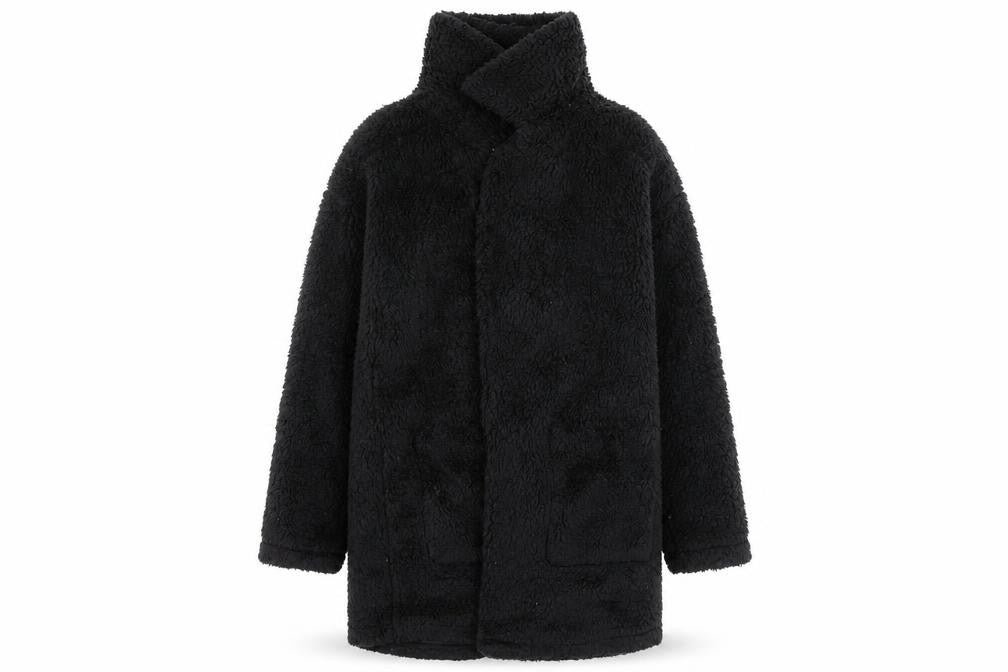 Forever 21 Women’s Black Fleece Long Coat Size M