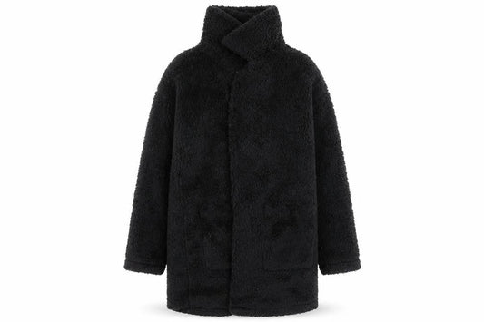 Forever 21 Women’s Black Fleece Long Coat Size M