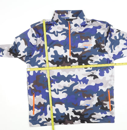Druids Men's Blue Camouflage XL 1/4 Zip Track Jacket