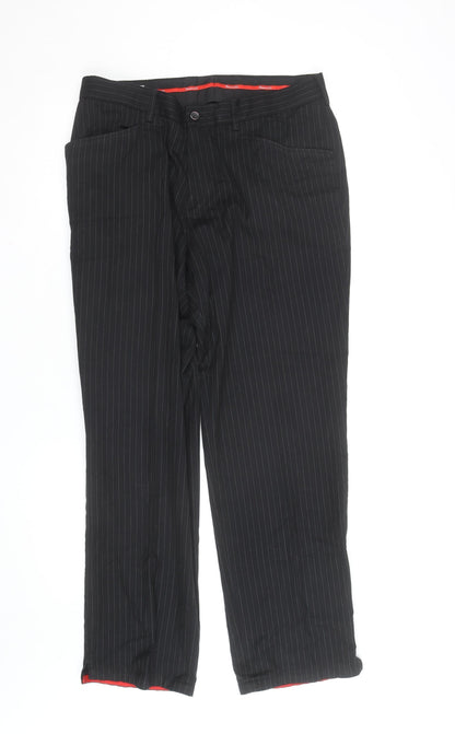Dwyers & Co Men's Black Pinstripe Slim Fit Dress Trousers UK 34