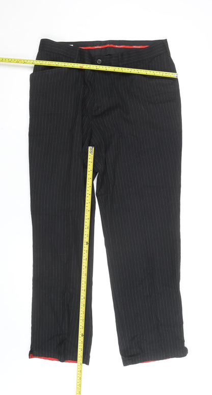 Dwyers & Co Men's Black Pinstripe Slim Fit Dress Trousers UK 34