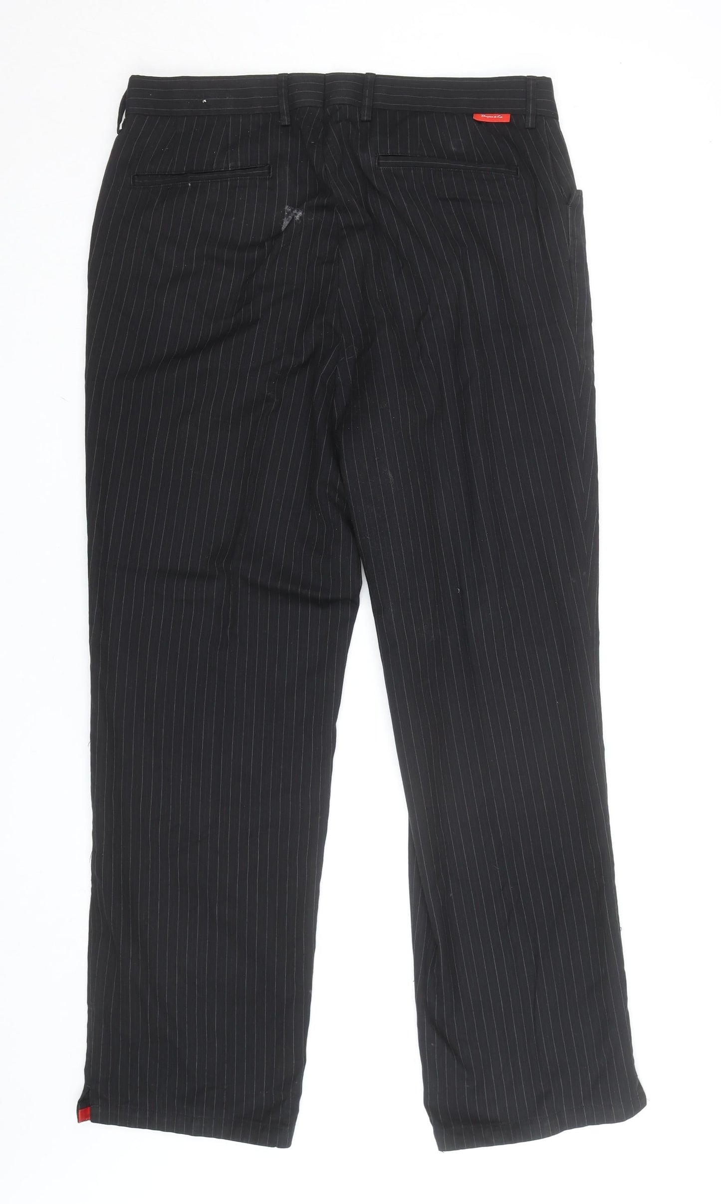 Dwyers & Co Men's Black Pinstripe Slim Fit Dress Trousers UK 34