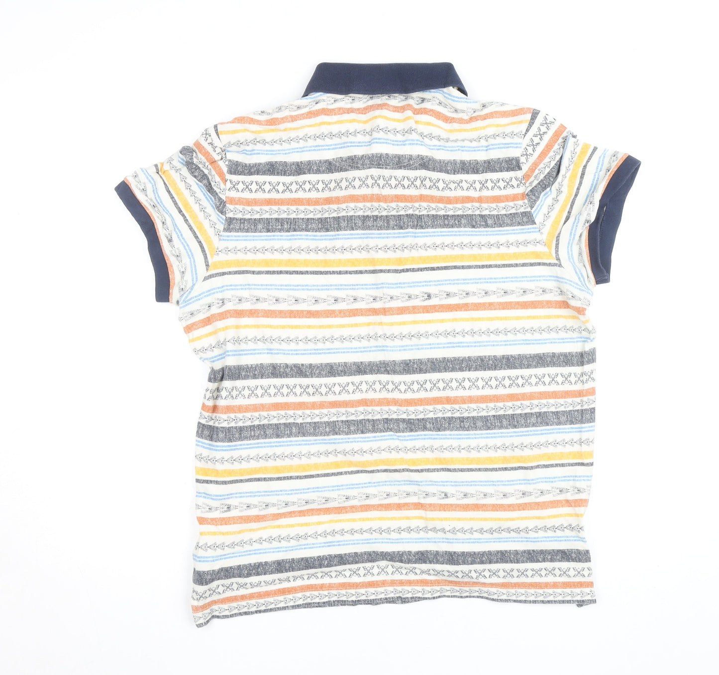 Hollister Men's Multicoloured Striped Cotton Polo Shirt XL Classic Fit