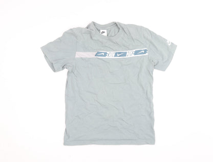 Nike Men's Grey Sports Graphic Print Cotton T-Shirt Size S