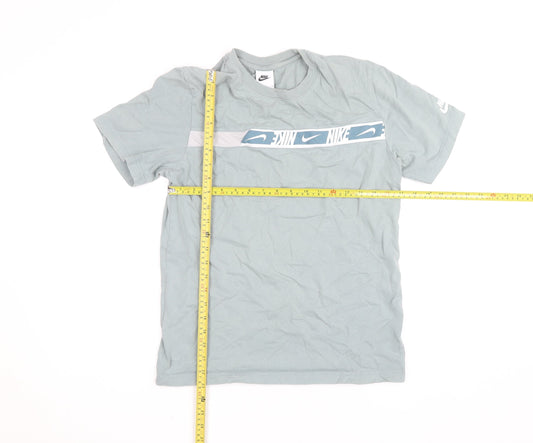 Nike Men's Grey Sports Graphic Print Cotton T-Shirt Size S