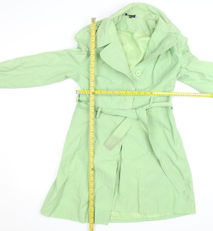 Red Herring Women’s Green Cotton Blend Mid-Length Trench Coat Size 12