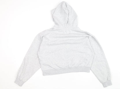 Stradivarius Women’s Grey Pullover Hoodie Size S - Soft Fleece Casual