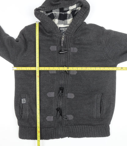 Kensington Dockside Men's Grey Hooded Toggle Cardigan Jumper Size L