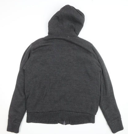 Kensington Dockside Men's Grey Hooded Toggle Cardigan Jumper Size L