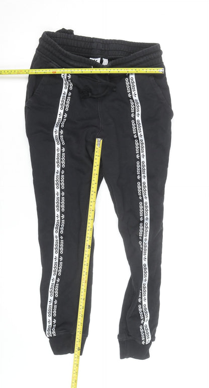 Adidas Women's Black Jogger Trousers Size 8 Slim Fit Activewear