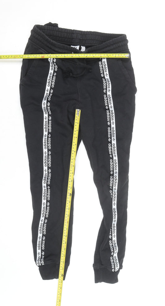 Adidas Women's Black Jogger Trousers Size 8 Slim Fit Activewear