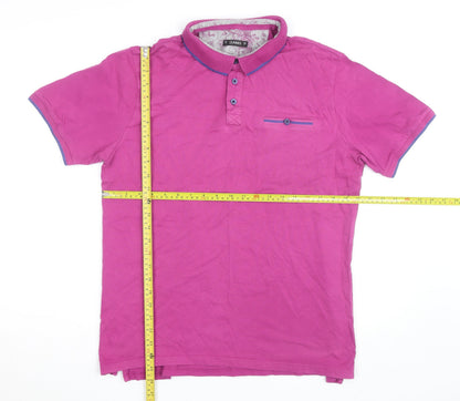 Dunnes Men’s Pink Cotton Short Sleeve Polo Shirt Size L