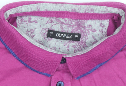 Dunnes Men’s Pink Cotton Short Sleeve Polo Shirt Size L