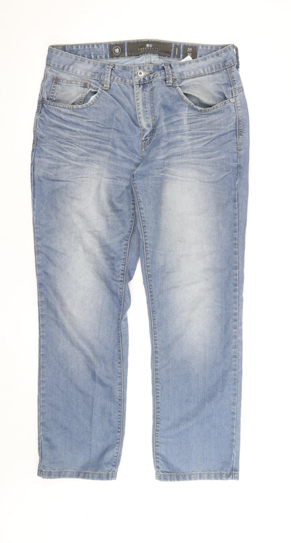 Crosshatch Men's Blue Straight Leg Denim Jeans W34 L30