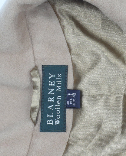 Blarney Woollen Mills Women's Beige Long Wool Overcoat Size 16