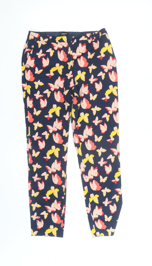 Oasis Women’s Multicoloured Floral Ankle Slim Trousers Size 8