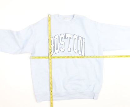 Stradivarius Unisex Blue Boston Crew Neck Sweatshirt XS