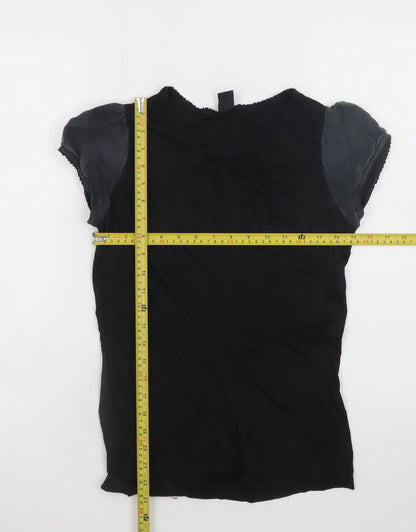 GAP Women's Black Short Sleeve Silk Blend Blouse M